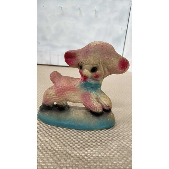 Rare Vintage Chalkware Cute Little Lamb Doorstop - Picture 1 of 4